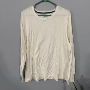 Croft & Barrow The Classic Tee Long Sleeve Shirt Plus Size XXL Off-White Cream